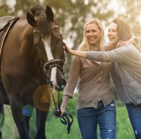 Two Women and a Horse
